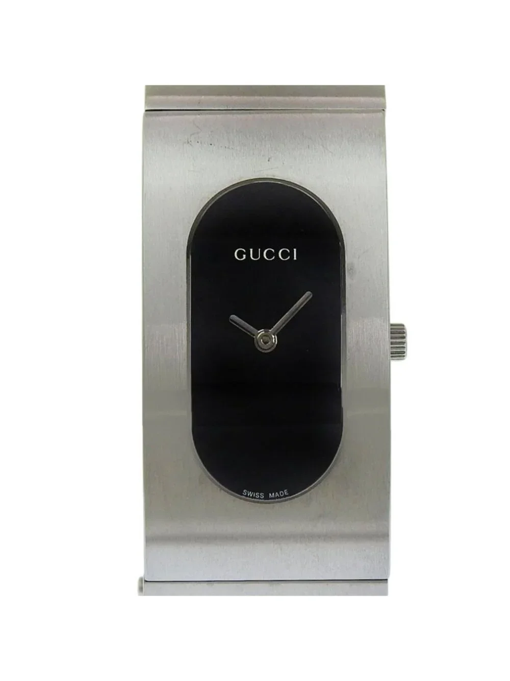 Gucci Stainless Steel Quartz Analog Display Black Dial Watch